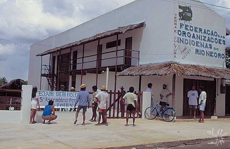 Sede da Foirn em São Gabriel da Cachoeira. Foto: Beto Ricardo, 1997.