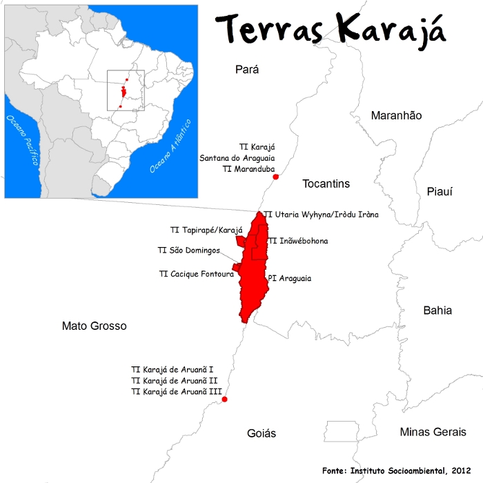 Terras Indígenas Karajá. Fonte: Instituto Socioambiental, 2009.
