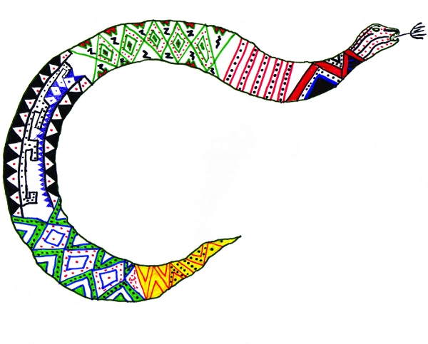 Cobra Marmarwimë. Desenho: Adão Makarak'wa, 2005