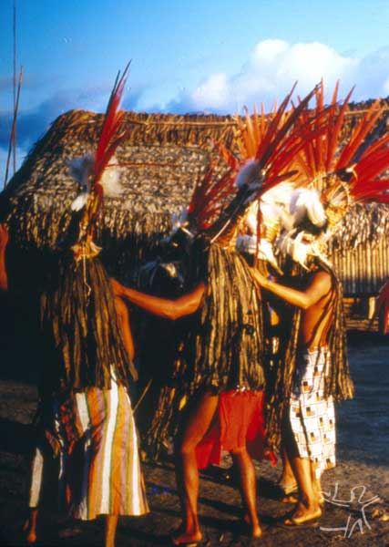 Festa de Okomo (em aparai; eputop em wayana). Foto: Lúcia H. van Velthem, 1975.